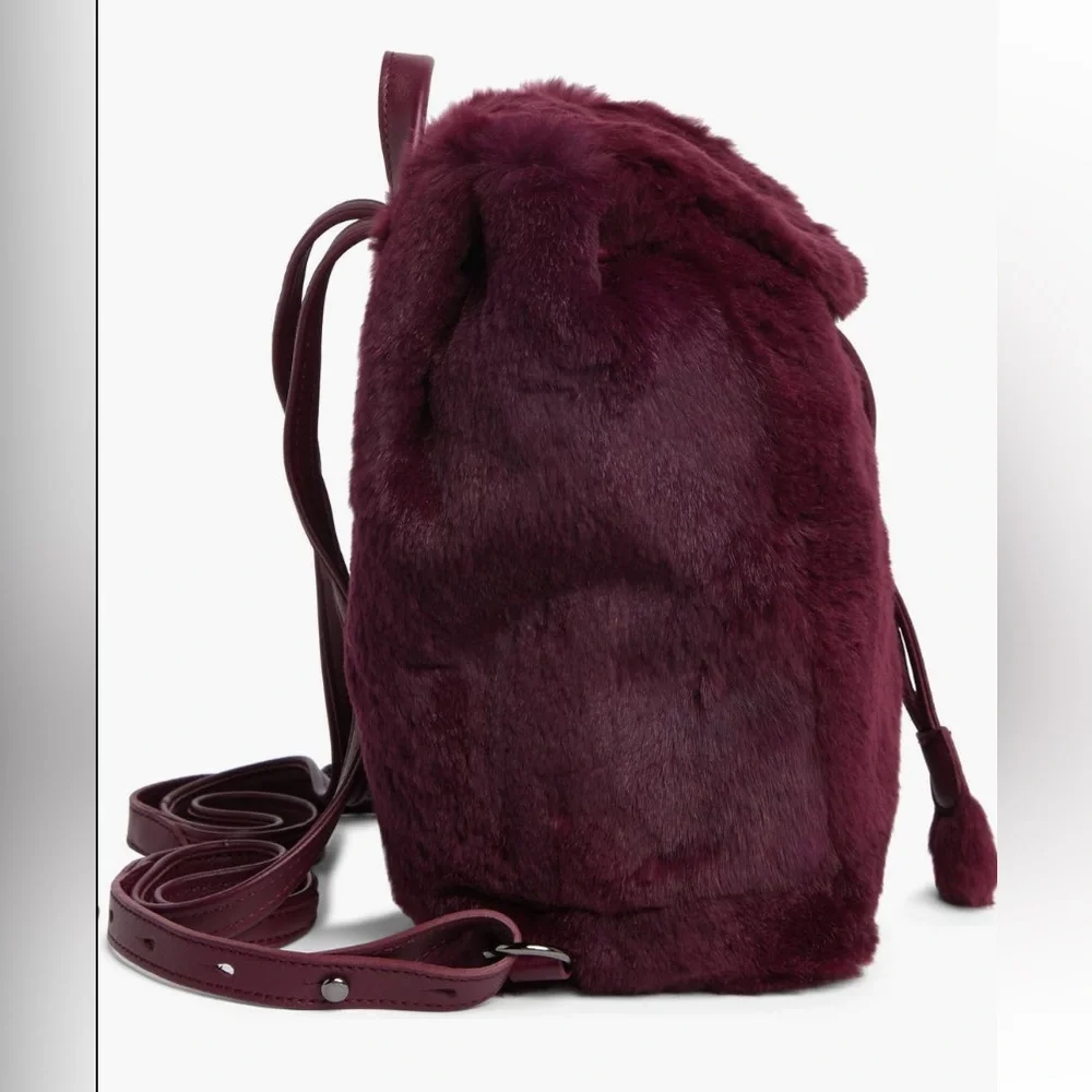 Longchamp Give Me A Hug Genuine Rabbit Fur Backpack